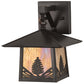 Meyda Lighting Stillwater 9" Craftsman Brown Mountain Pine Wall Sconce With Beige Iridescent Shade Glass