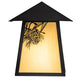 Meyda Lighting Stillwater 9" Craftsman Brown Pine Cone Wall Sconce With Beige Art Shade Glass