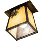 Meyda Lighting Stillwater 9" Craftsman Brown Pine Cone Wall Sconce With Beige Art Shade Glass