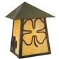 Meyda Lighting Stillwater 9" Craftsman Brown Shamrock Wall Sconce With Beige Art Shade Glass