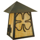 Meyda Lighting Stillwater 9" Craftsman Brown Shamrock Wall Sconce With Beige Art Shade Glass