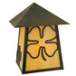 Meyda Lighting Stillwater 9" Craftsman Brown Shamrock Wall Sconce With Beige Art Shade Glass