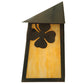 Meyda Lighting Stillwater 9" Craftsman Brown Shamrock Wall Sconce With Beige Art Shade Glass
