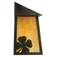 Meyda Lighting Stillwater 9" Craftsman Brown Shamrock Wall Sconce With Beige Art Shade Glass