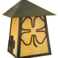 Meyda Lighting Stillwater 9" Craftsman Brown Shamrock Wall Sconce With Beige Art Shade Glass