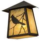 Meyda Lighting Stillwater 9" Craftsman Brown Song Bird Wall Sconce With Beige Irridescent Shade Glass