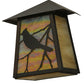 Meyda Lighting Stillwater 9" Craftsman Brown Song Bird Wall Sconce With Beige Irridescent Shade Glass