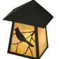 Meyda Lighting Stillwater 9" Craftsman Brown Song Bird Wall Sconce With Beige Irridescent Shade Glass