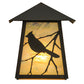 Meyda Lighting Stillwater 9" Craftsman Brown Song Bird Wall Sconce With Beige Irridescent Shade Glass