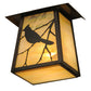 Meyda Lighting Stillwater 9" Craftsman Brown Song Bird Wall Sconce With Beige Irridescent Shade Glass
