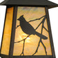 Meyda Lighting Stillwater 9" Craftsman Brown Song Bird Wall Sconce With Beige Irridescent Shade Glass