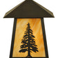 Meyda Lighting Stillwater 9" Craftsman Brown Tall Pine Wall Sconce With Beige Art Shade Glass
