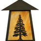 Meyda Lighting Stillwater 9" Craftsman Brown Tall Pine Wall Sconce With Beige Art Shade Glass