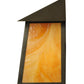 Meyda Lighting Stillwater 9" Craftsman Brown Tall Pine Wall Sconce With Beige Art Shade Glass