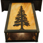 Meyda Lighting Stillwater 9" Craftsman Brown Tall Pine Wall Sconce With Beige Art Shade Glass
