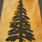 Meyda Lighting Stillwater 9" Craftsman Brown Tall Pine Wall Sconce With Beige Art Shade Glass