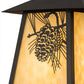 Meyda Lighting Stillwater 9" Craftsman Brown Winter Pine Wall Sconce With Beige Art Shade Glass