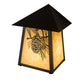 Meyda Lighting Stillwater 9" Craftsman Brown Winter Pine Wall Sconce With Beige Art Shade Glass