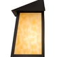 Meyda Lighting Stillwater 9" Craftsman Brown Winter Pine Wall Sconce With Beige Art Shade Glass