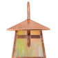 Meyda Lighting Stillwater 9" Raw Copper Cross Mission Curved Arm Wall Sconce With Iridescent Shade Glass