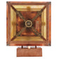 Meyda Lighting Stillwater 9" Raw Copper Cross Mission Curved Arm Wall Sconce With Iridescent Shade Glass