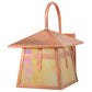 Meyda Lighting Stillwater 9" Raw Copper Cross Mission Curved Arm Wall Sconce With Iridescent Shade Glass
