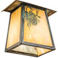 Meyda Lighting Stillwater 9" Verdigris Winter Pine Wall Sconce With Beige Iridescent Shade Glass