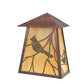 Meyda Lighting Stillwater 9" Vintage Copper Song Bird Wall Sconce With Beige Iridescent Shade