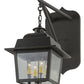 Meyda Lighting Stockwell 15" 4-Light Wrought Iron Hanging Lantern Wall Sconce With Clear Seeded Shade Glass