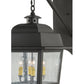 Meyda Lighting Stockwell 15" 4-Light Wrought Iron Hanging Lantern Wall Sconce With Clear Seeded Shade Glass