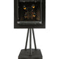 Meyda Lighting Stockwell 15" 4-Light Wrought Iron Hanging Lantern Wall Sconce With Clear Seeded Shade Glass