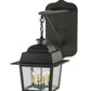 Meyda Lighting Stockwell 15" 4-Light Wrought Iron Hanging Lantern Wall Sconce With Clear Seeded Shade Glass