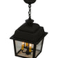Meyda Lighting Stockwell 17" 4-Light Wrought Iron Hanging Lantern Pendant Light With Clear Seeded Shade Glass