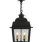 Meyda Lighting Stockwell 17" 4-Light Wrought Iron Hanging Lantern Pendant Light With Clear Seeded Shade Glass