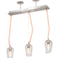 Meyda Lighting Stolo 33" 3-Light Island Pendant Light With Clear Shade Glass
