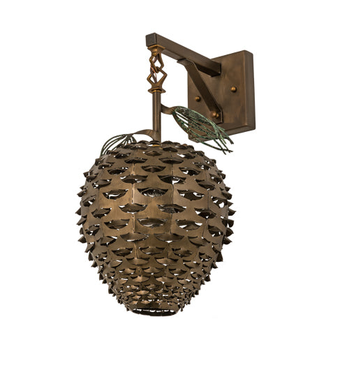 Meyda Lighting Stoneycreek 11" Antique Copper Pinecone Hanging Wall Sconce