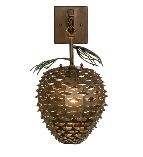 Meyda Lighting Stoneycreek 11" Antique Copper Pinecone Hanging Wall Sconce
