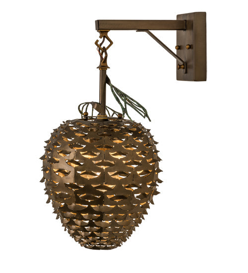 Meyda Lighting Stoneycreek 11" Antique Copper Pinecone Hanging Wall Sconce