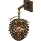 Meyda Lighting Stoneycreek 11" Dark Burnished Antique Copper & Green Needles Hanging Wall Sconce