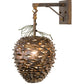 Meyda Lighting Stoneycreek 11" Dark Burnished Antique Copper & Green Needles Hanging Wall Sconce