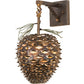 Meyda Lighting Stoneycreek 11" Dark Burnished Antique Copper & Green Needles Hanging Wall Sconce