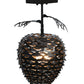 Meyda Lighting Stoneycreek 11" Timeless Bronze and Green Verdigris Pinecone Semi-flush Mount Ceiling Light