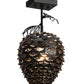 Meyda Lighting Stoneycreek 11" Timeless Bronze and Green Verdigris Pinecone Semi-flush Mount Ceiling Light