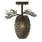 Meyda Lighting Stoneycreek 13" Timeless Bronze Pinecone Semi-flush Mount Ceiling Light