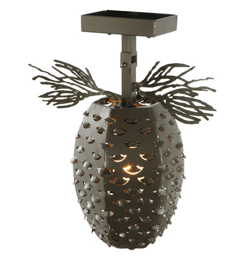 Meyda Lighting Stoneycreek 13" Timeless Bronze Pinecone Semi-flush Mount Ceiling Light