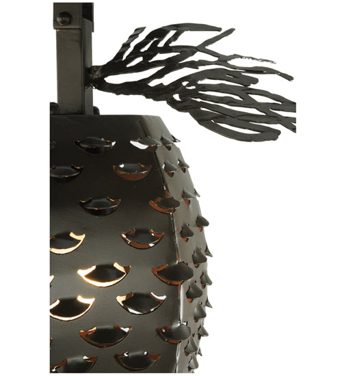 Meyda Lighting Stoneycreek 13" Timeless Bronze Pinecone Semi-flush Mount Ceiling Light