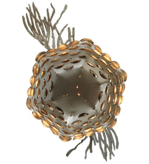 Meyda Lighting Stoneycreek 13" Timeless Bronze Pinecone Semi-flush Mount Ceiling Light