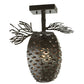 Meyda Lighting Stoneycreek 13" Timeless Bronze Pinecone Semi-flush Mount Ceiling Light