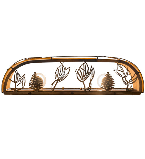 Meyda Lighting Stoneycreek 17" 2-Light Dark Burnished Transparent Copper Mountain Pine Wall Sconce With New Mica Acrylic Shade