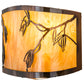 Meyda Lighting Stoneycreek 17" 2-Light Dark Burnished Transparent Copper Mountain Pine Wall Sconce With New Mica Acrylic Shade